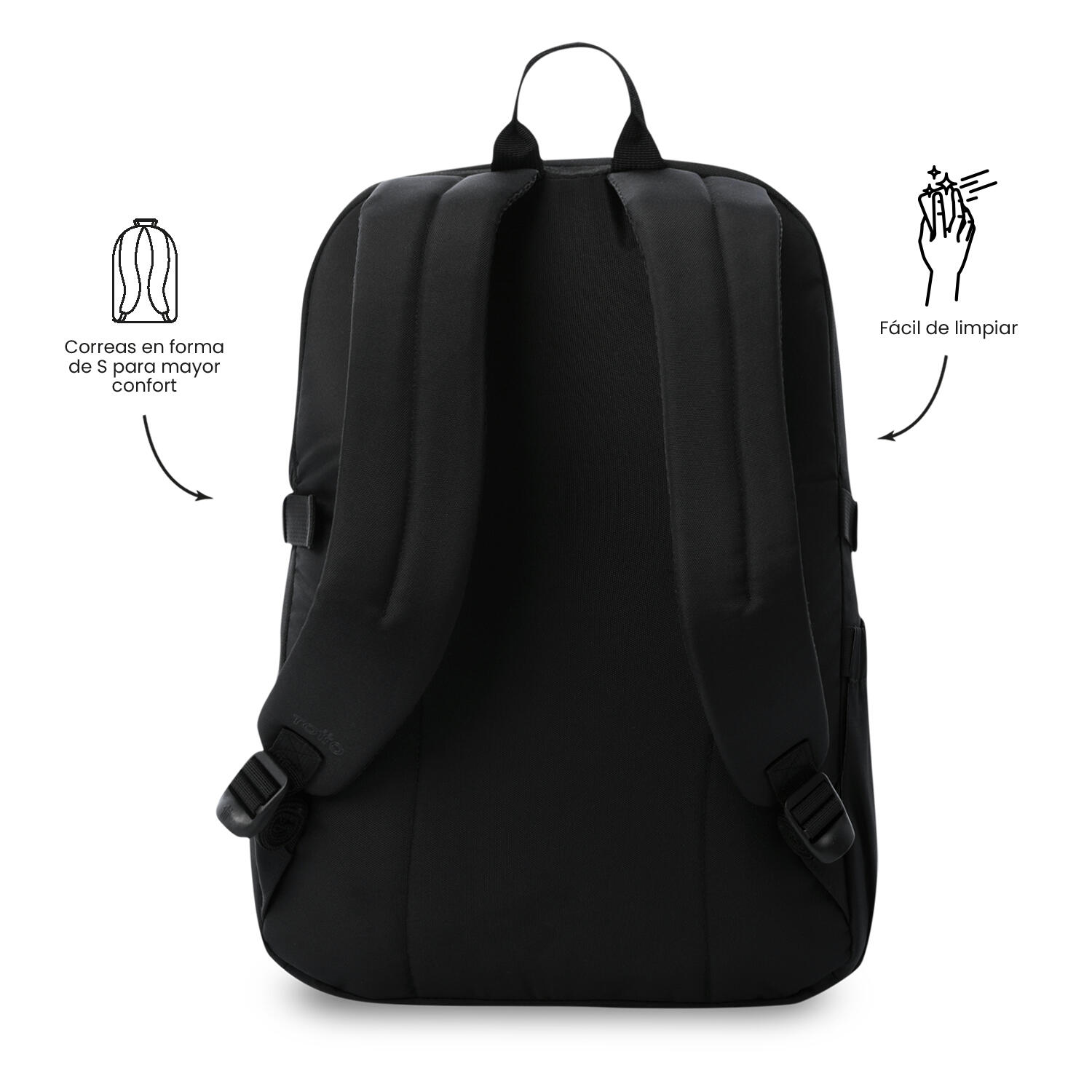 Totto Mochila de viagem Easy Preto Poliéster 32.5 x 44.5 x 21.5 cm 5/5