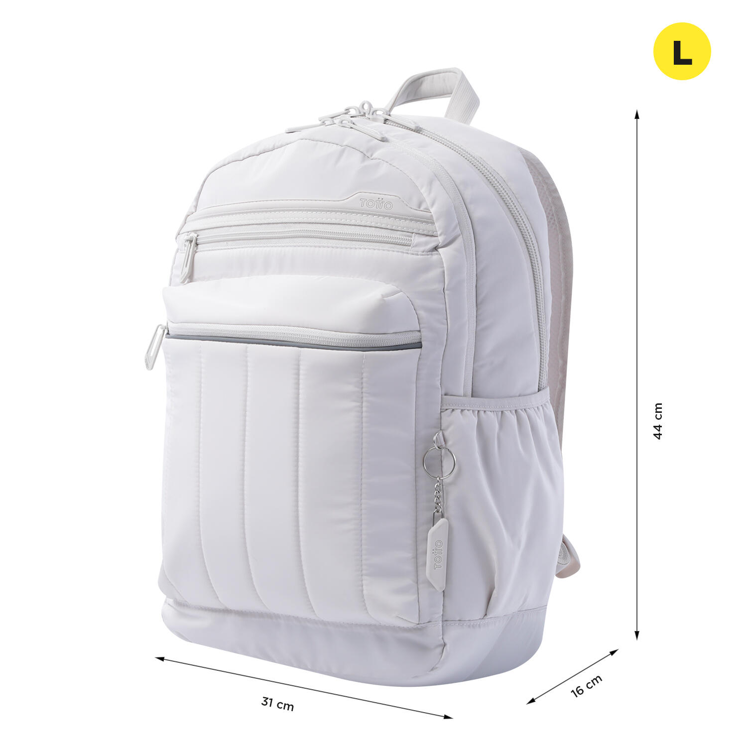Totto Mochila urbana Plaine White Sand Poliéster 44 x31 x16 cm 2/5