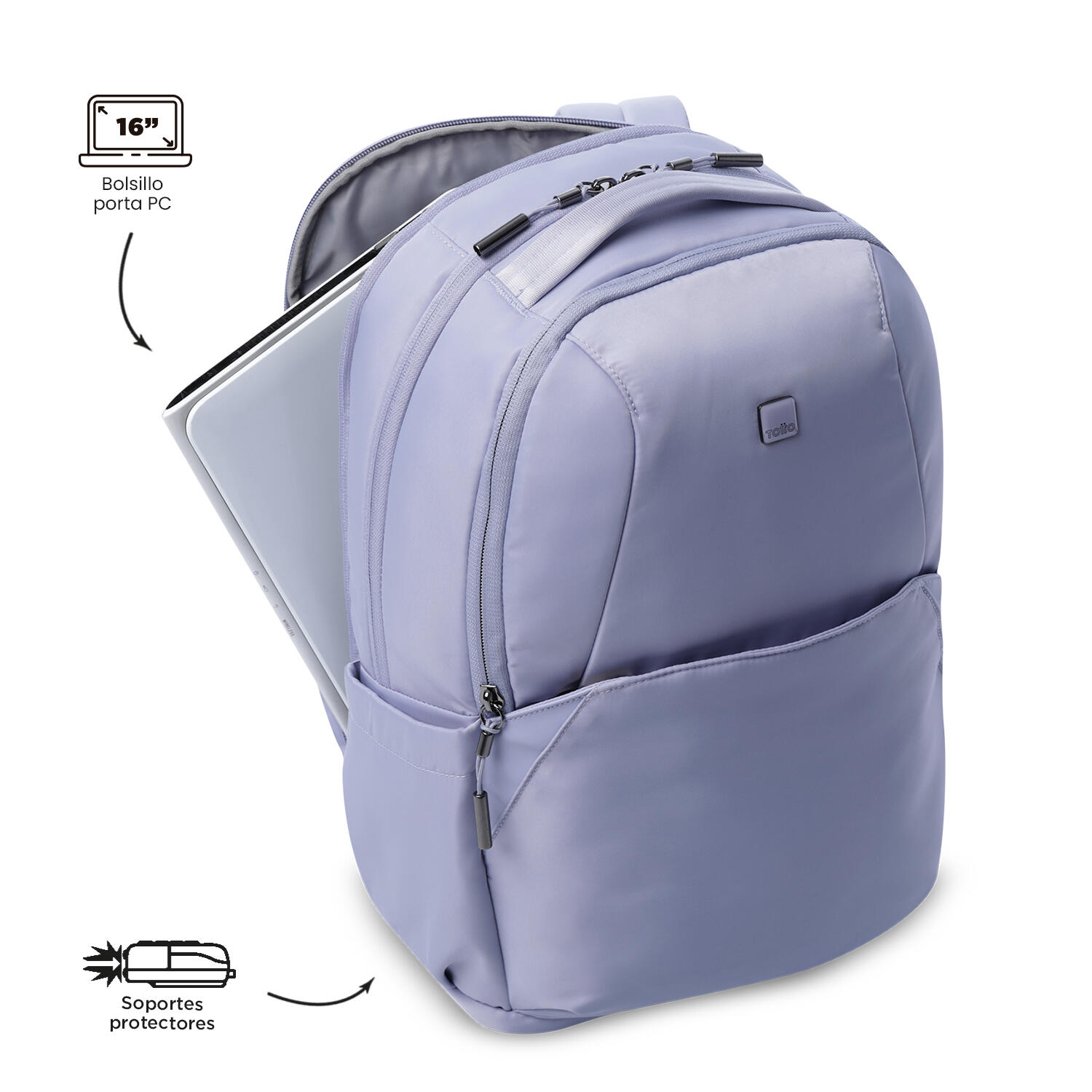 Totto Mochila ejecutiva Roxanne Morado Poliéster 28.5 x45 x 15 cm 5/5