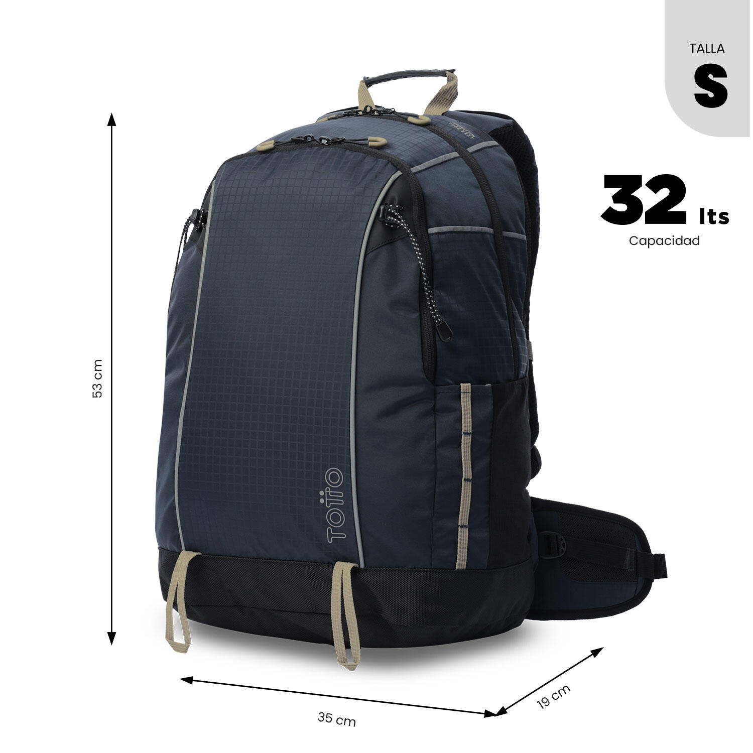 Totto Mochila viaje Summit 34 Azul Poliamida 35 x53 x 19 cm 4/5
