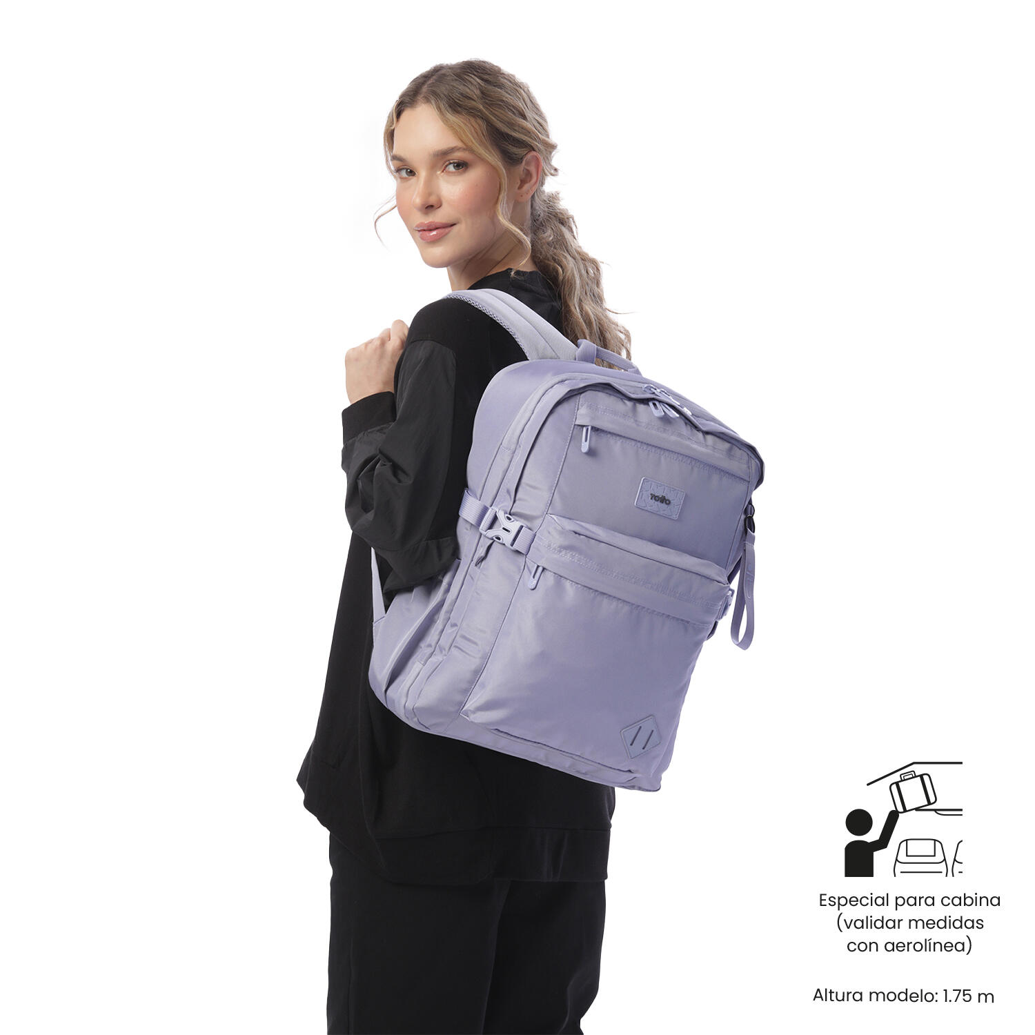 Totto Mochila viaje Easy Morado Poliéster 32.5 x44.5 x 21.5 cm 2/5