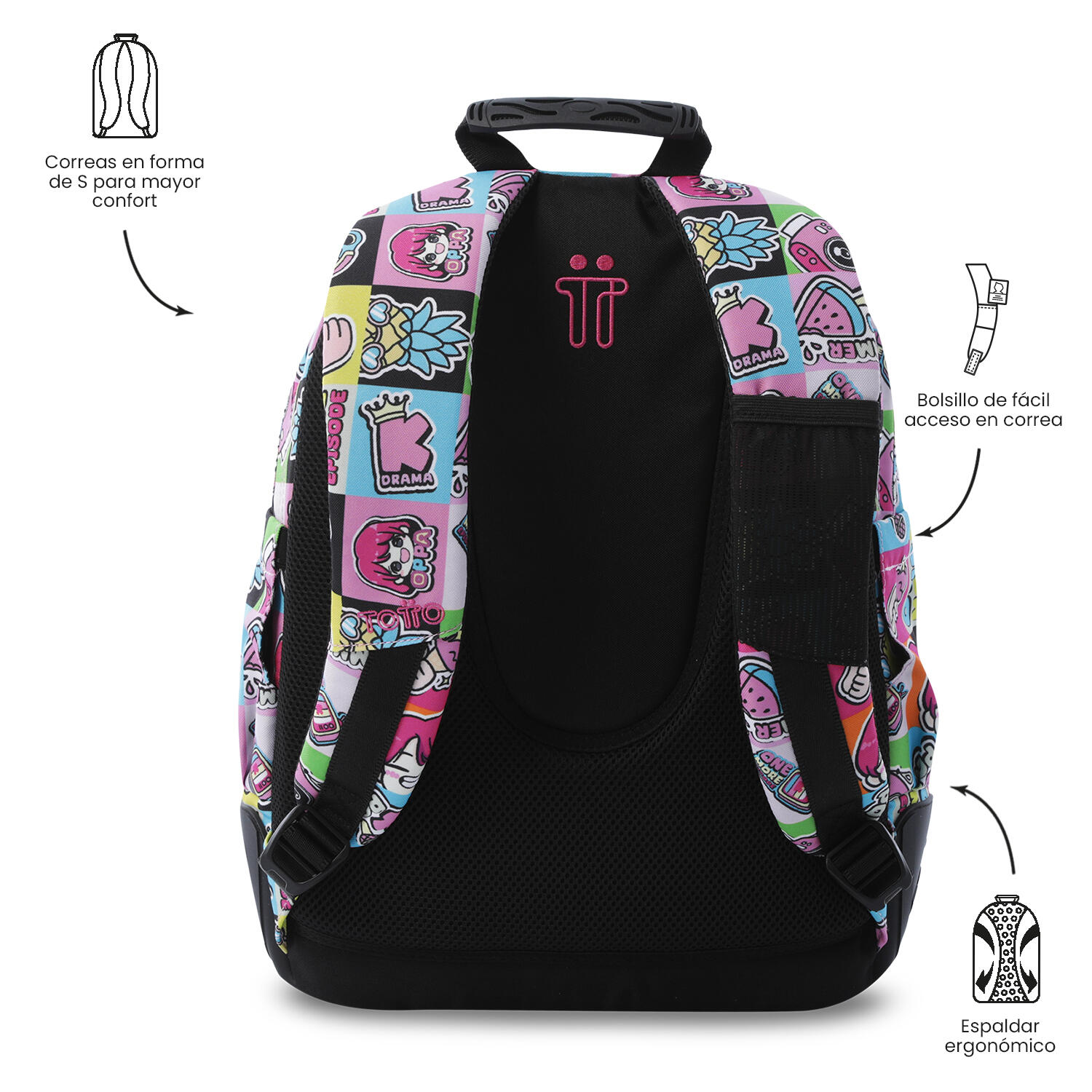 Totto Mochila escolar Rayol K-Pop Poliéster reciclado 33 x44 x 13.5 cm 4/5