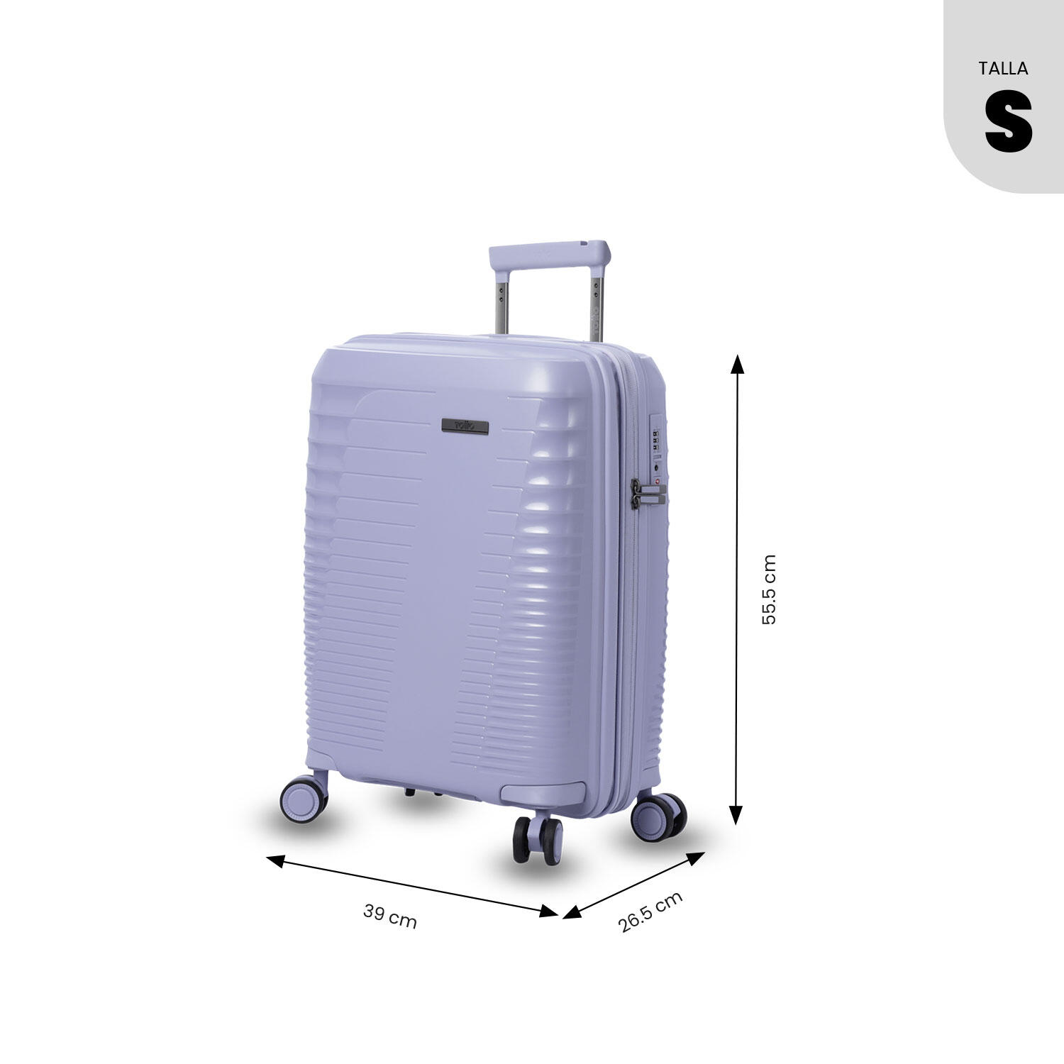 Totto Maleta de cabina Traveler Morado Polipropileno 39 x55.5 x 26.5 cm 3/5