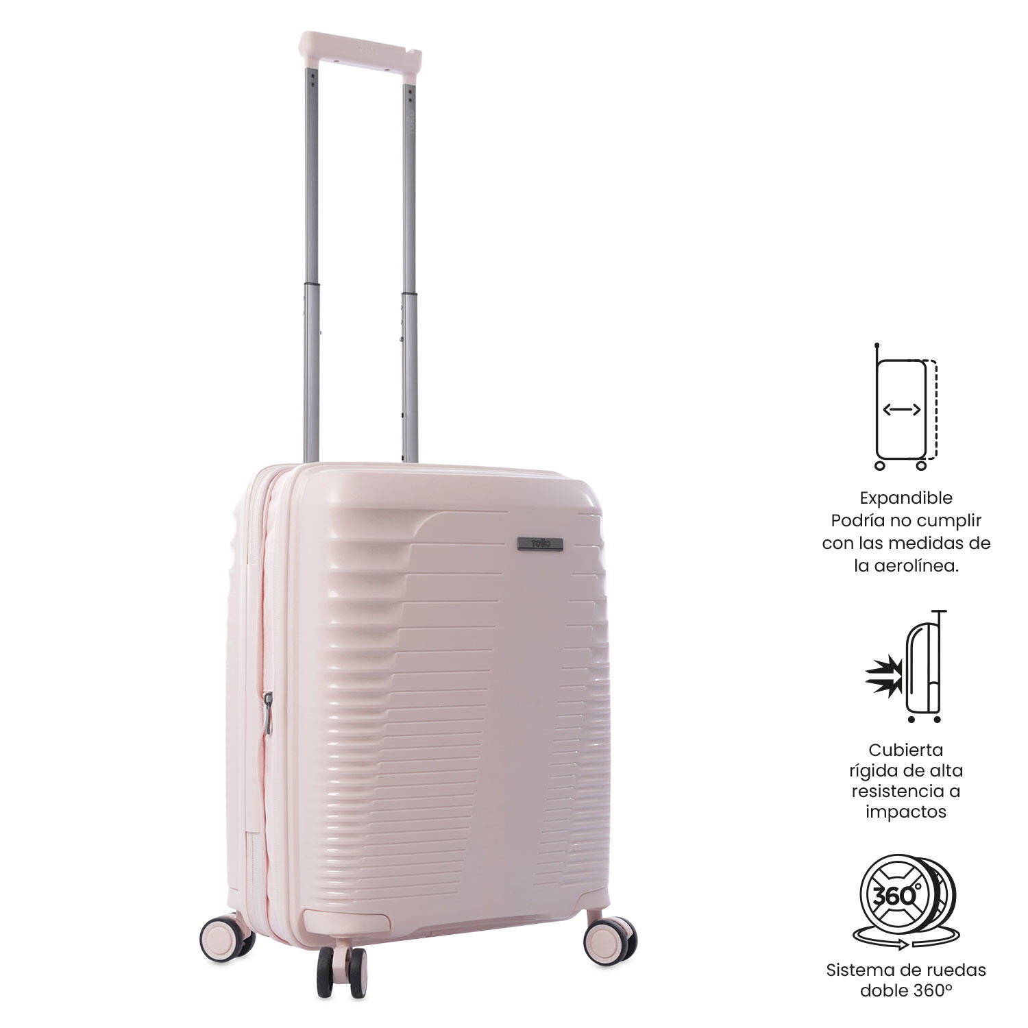 Totto Maleta de cabina Traveler Rosa Polipropileno 39 x55.5 x 26.5 cm 5/5