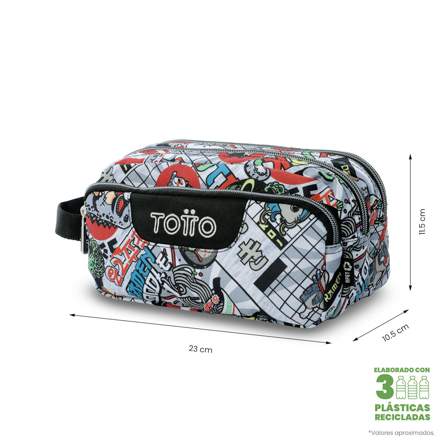 Totto Estuche escolar Agapec Ramen Poliéster reciclado 23 x11.5 x 10.5 cm 2/4