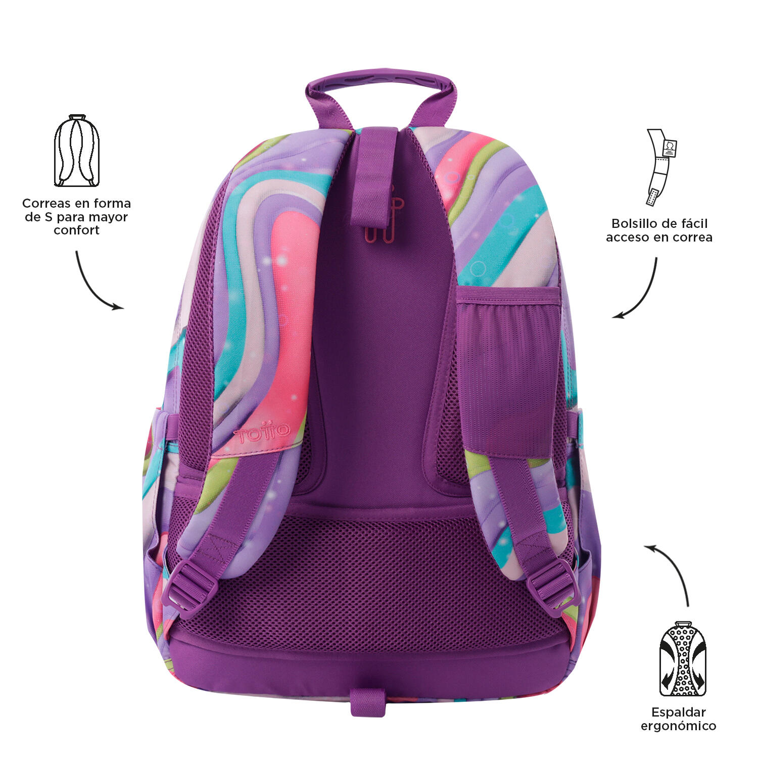 Totto Mochila escolar Acuareles Ferri Poliéster 33 x44 x14 cm 3/5