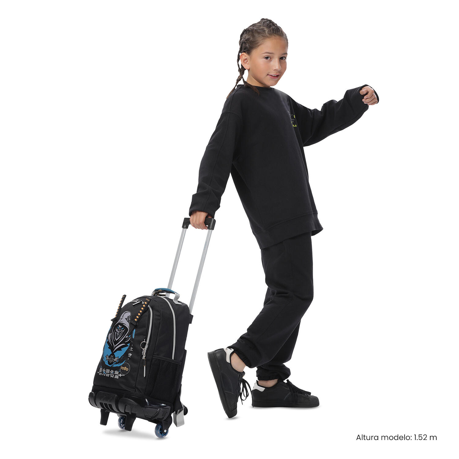 Totto Mochila infantil ruedas Hanzo Negro Poliéster 29.5 x41.5 x 19 cm 2/5