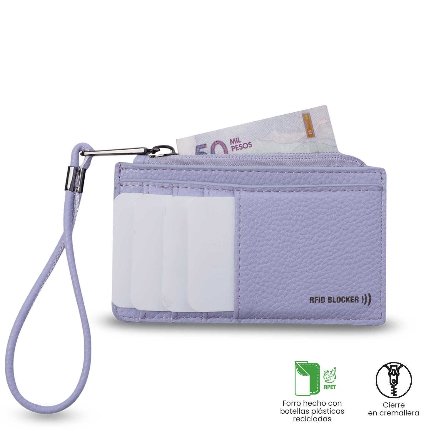 Totto Portadocumentos Smooth Morado Poliuretano 7.5 x13 x 1 cm 4/5