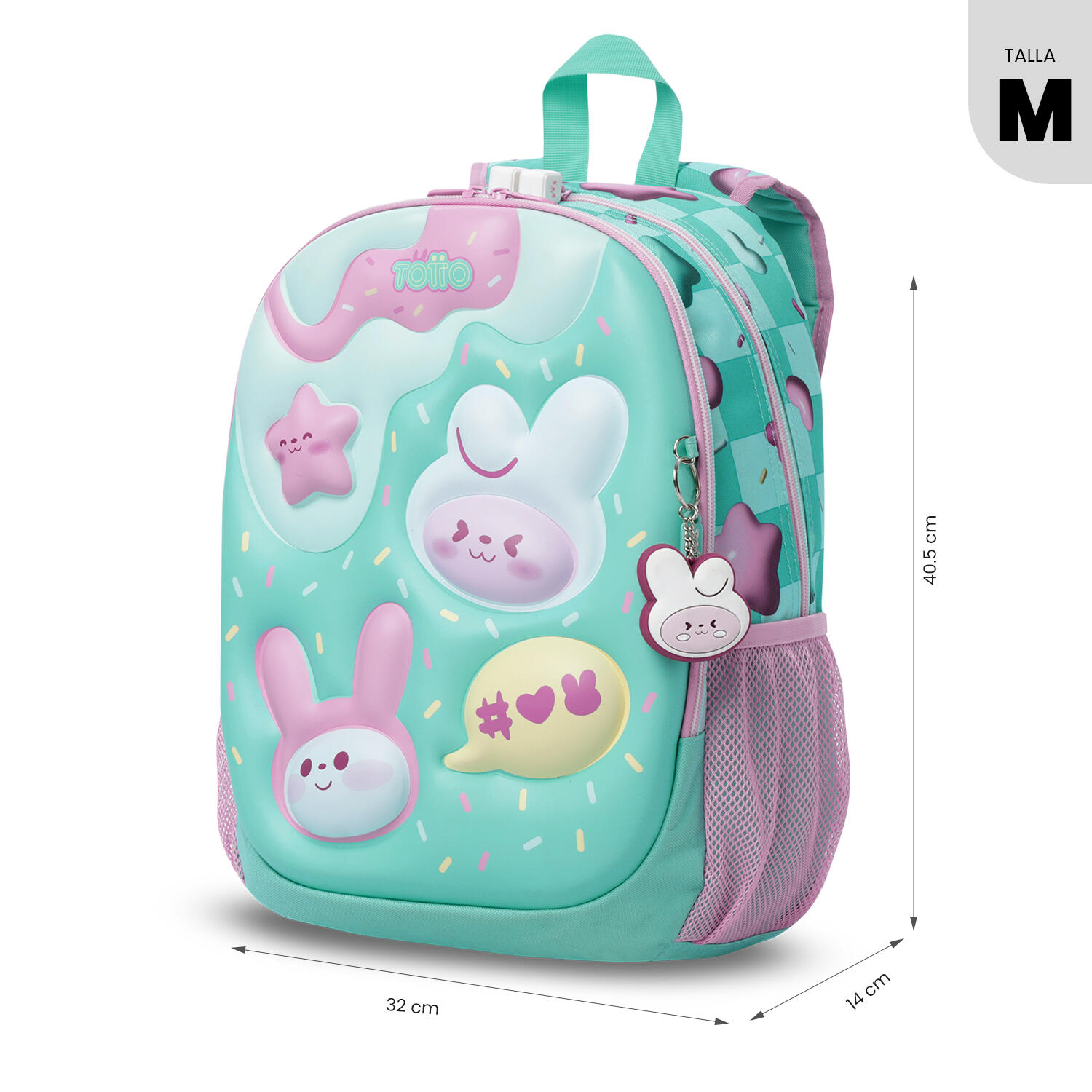 Totto Mochila infantil Bunny Pump Azul Poliéster 32 x40.5 x 14 cm 3/5