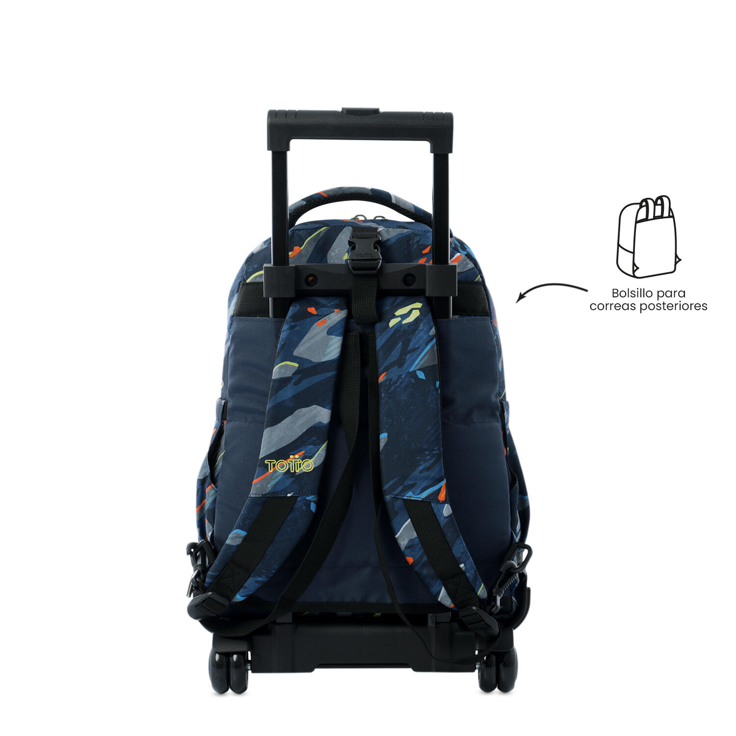 Totto Mochila escolar ruedas Tiza Desmontable Camuflaje Poliéster reciclado 32 3/5