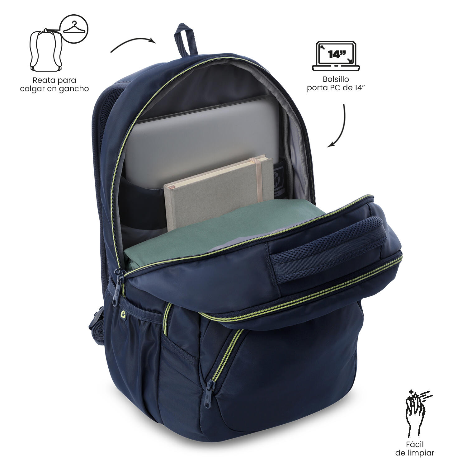 Totto Mochila urbana Tracer 4 Azul Poliéster reciclado 31.5 x44.5 x 17.5 cm 5/5