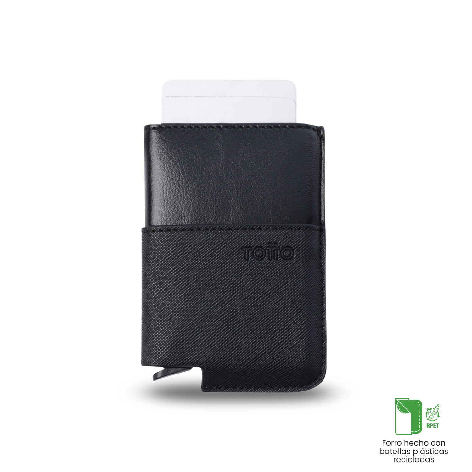 Totto Portadocumentos Saffiano Tar Negro Policloruro 7.5 x10.5 x 1.5 cm 4/5