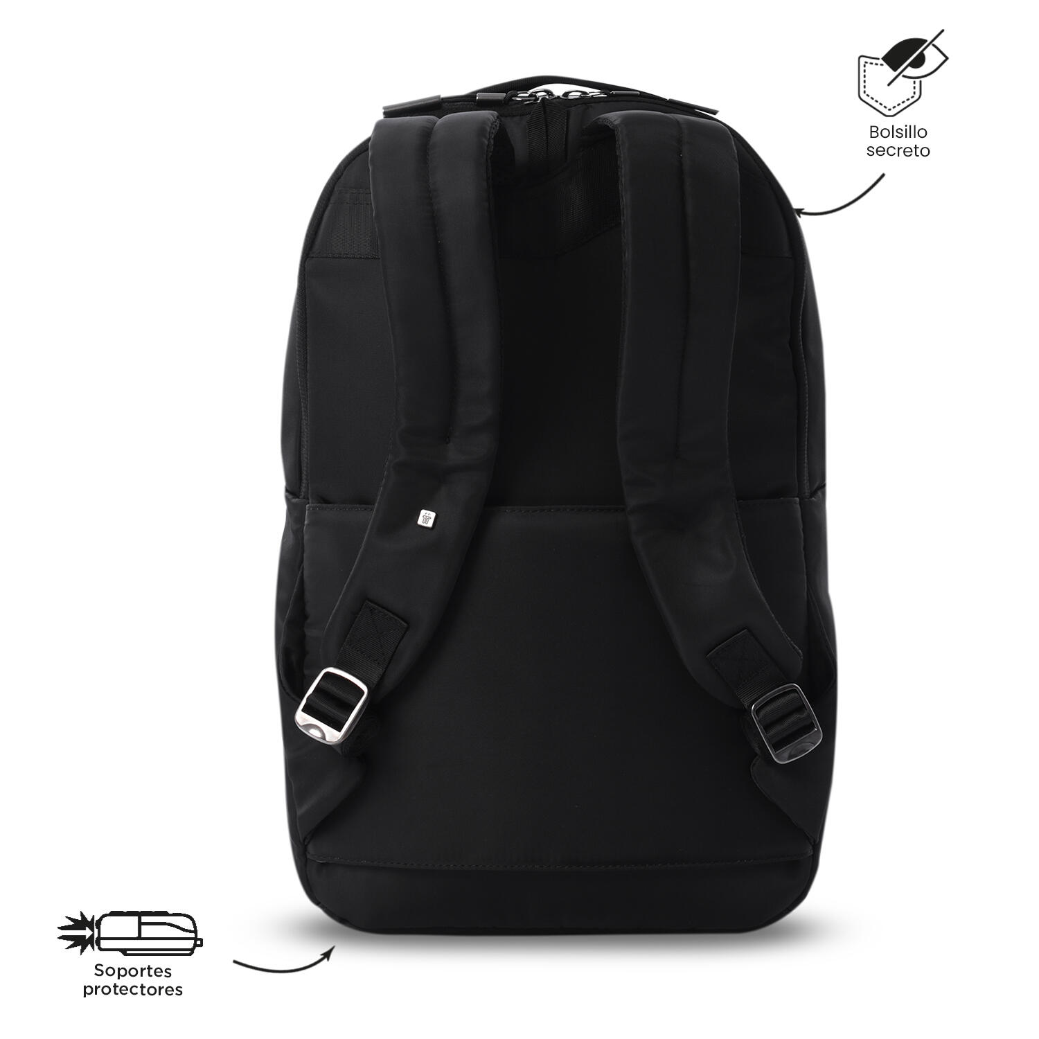 Totto Mochila ejecutiva Roxanne Negro Poliéster 29 x43.5 x 12 cm 4/5