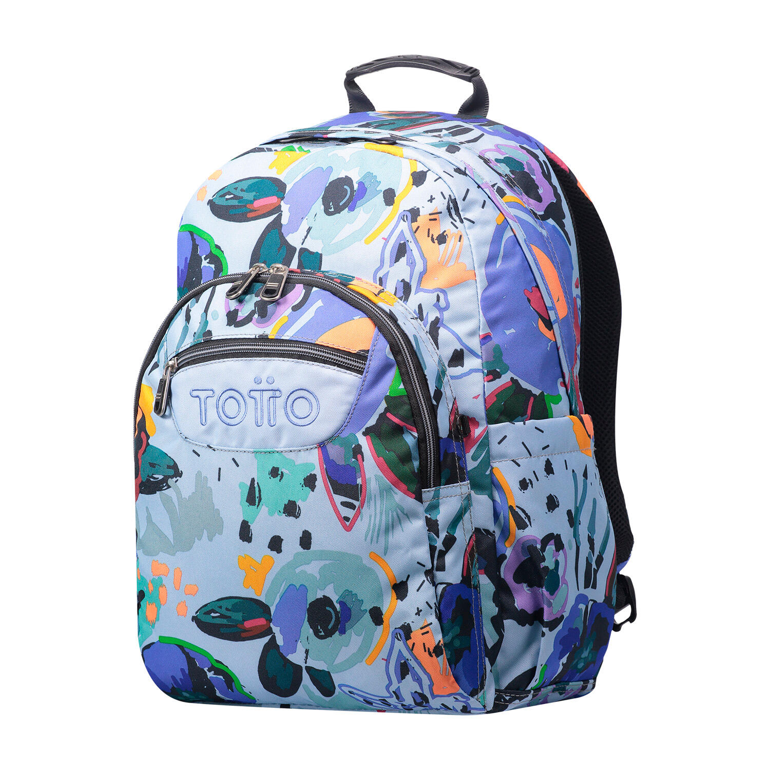 Totto Mochila escolar Acuareles adaptable a carro Lienso floral Poliéster 33 x4 2/5