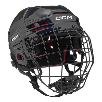 70 Combo - Casco da hockey su ghiaccio - Adulto - Nero - S - 525-57 cm