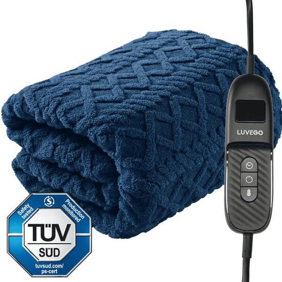 Coperta elettrica XL Coperta elettrica con pile/Sherpa - 180x130 - Blu