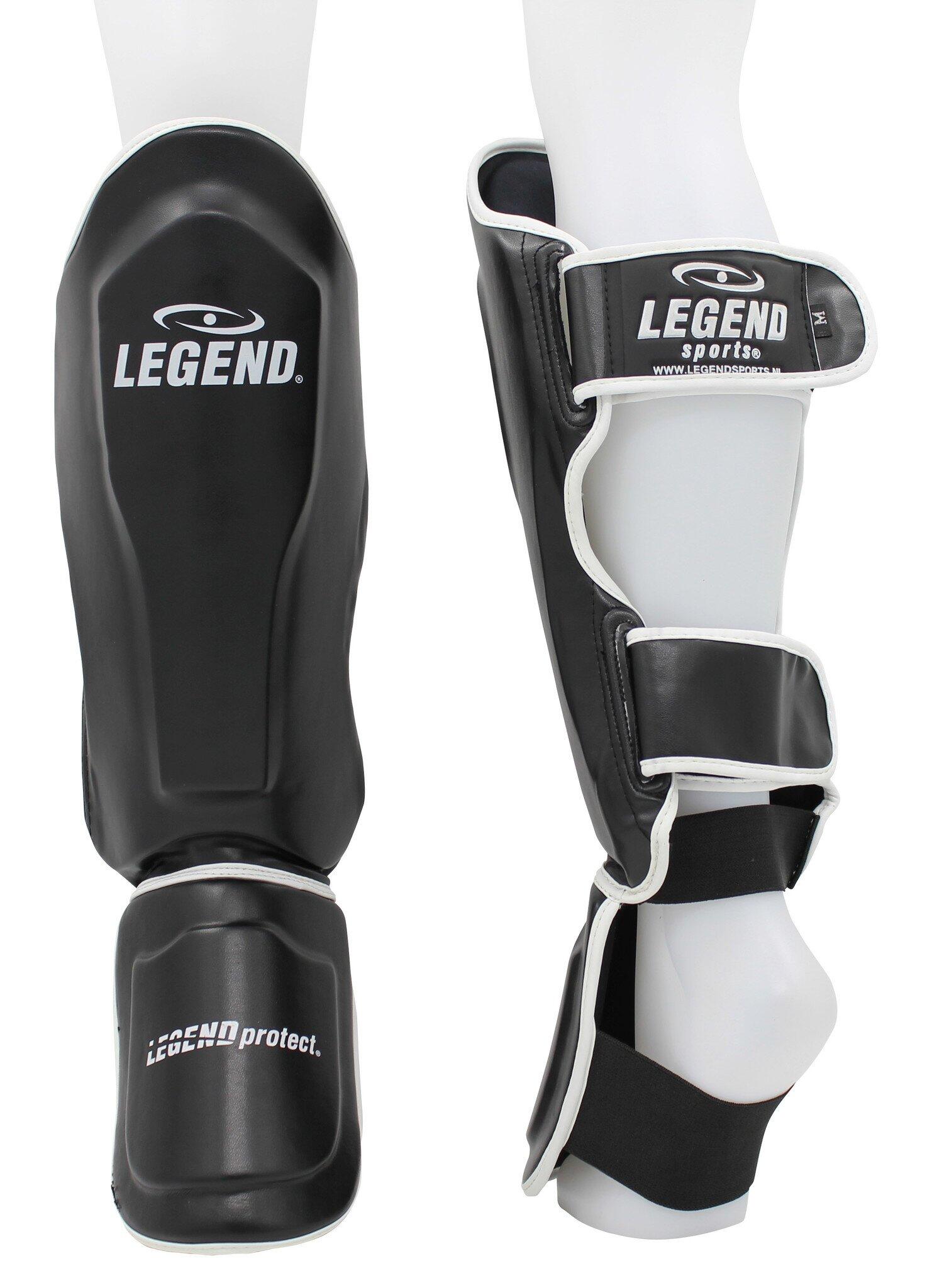 Kickboks Scheenbeschermers Legend Best Heren/Dames Zwart-Wit PU 3/5