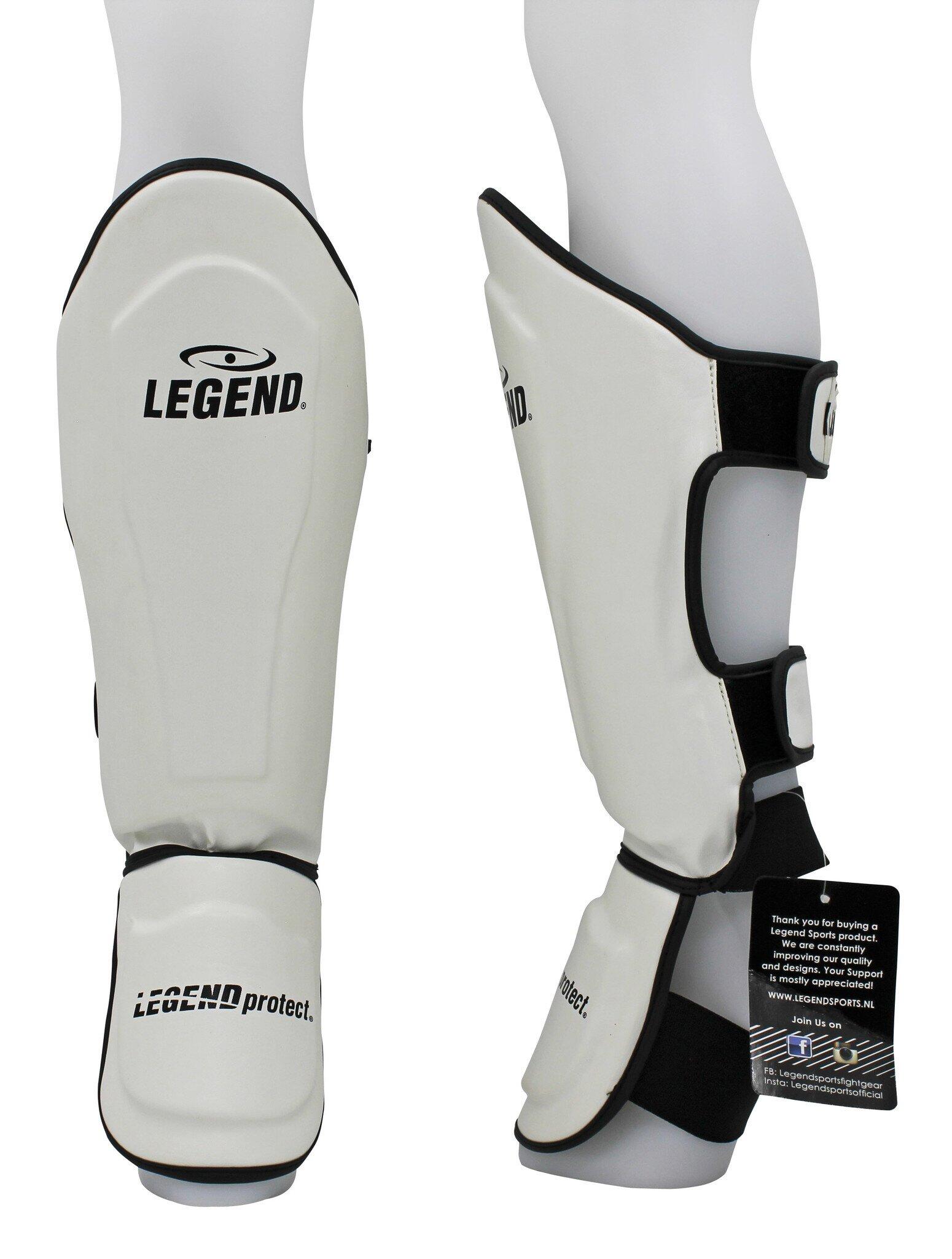 Kickboxing Protège-tibias Legend Best Hommes/Femmes Blanc PU 4/6