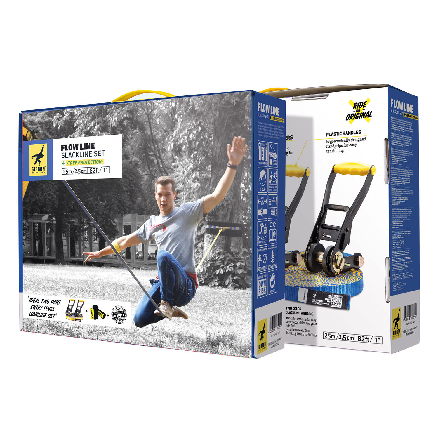 Slackline FLOWLINE met boombescherming - Slacklining - Rood 4/8