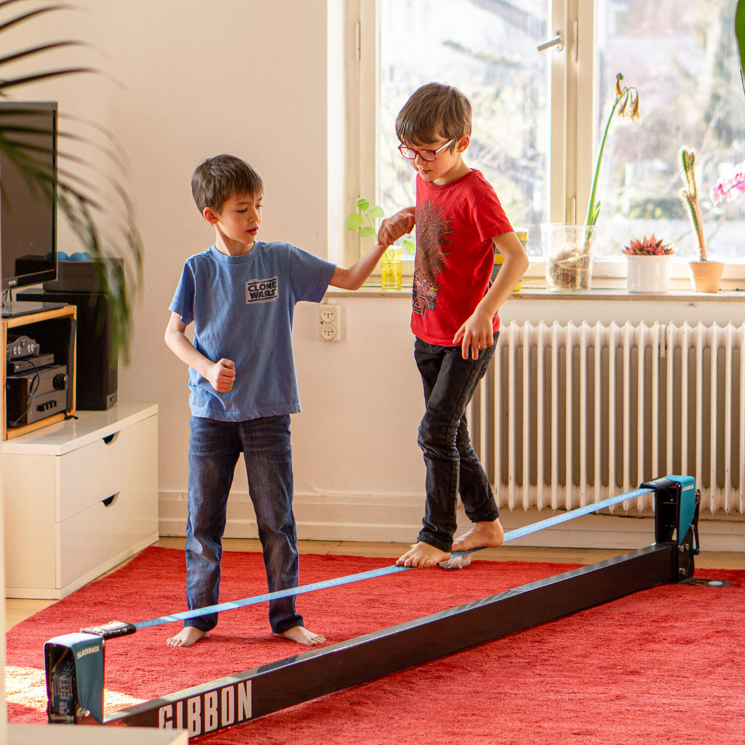 Slackline SLACKRACK FITNESS - Slacklining - Blauw 2/8
