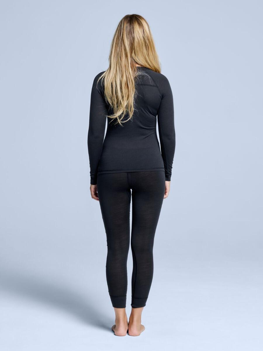 T-shirt thermique - Femme - Laine mérinos - Noir 4/5