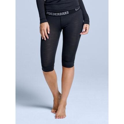 Legginsy termiczne 3/4 - Damskie - Wełna merynosowa - Czarne