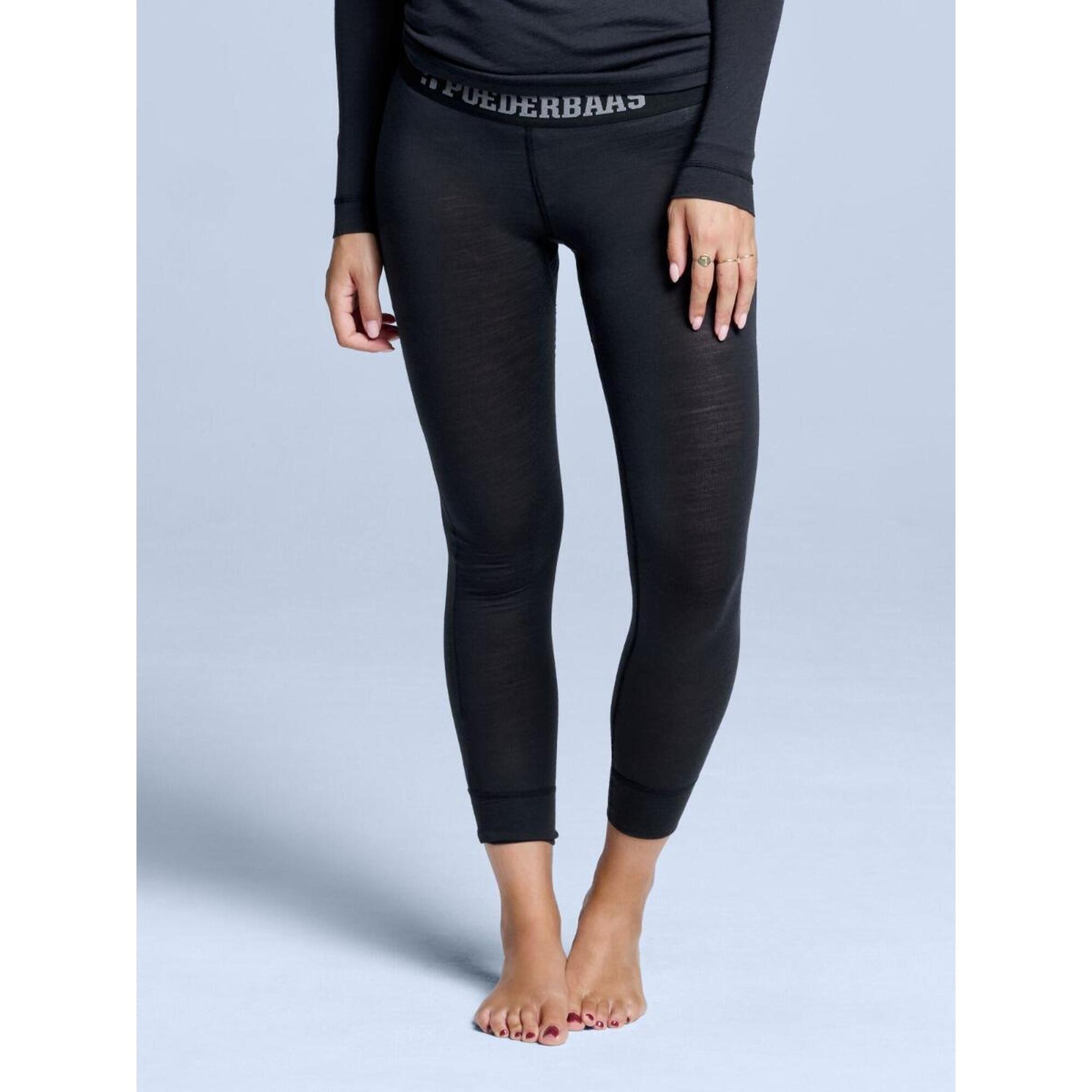 Poederbaas - Leggings Thermiques - Femme - Laine Mérinos - Noir - Sous Vêtement Bas - Noir - Decathlon