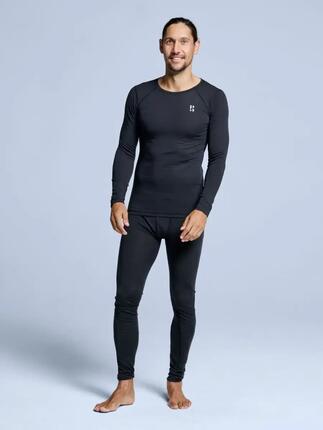 Leggings thermiques - Homme - Laine mérinos - Noir