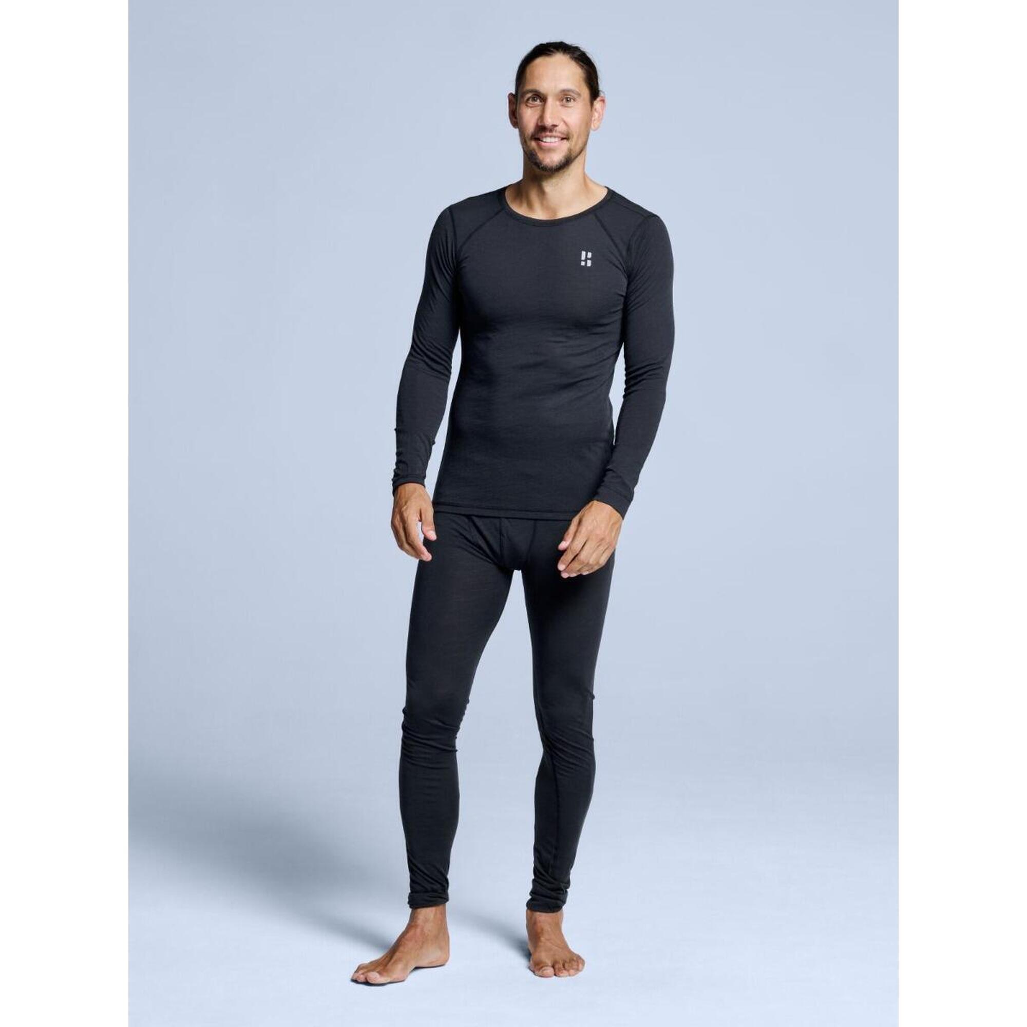 Poederbaas - Ensemble Thermique En Laine Mérinos – Homme – T-shirt + Legging - Sous Vêtement Haut - Noir - Decathlon