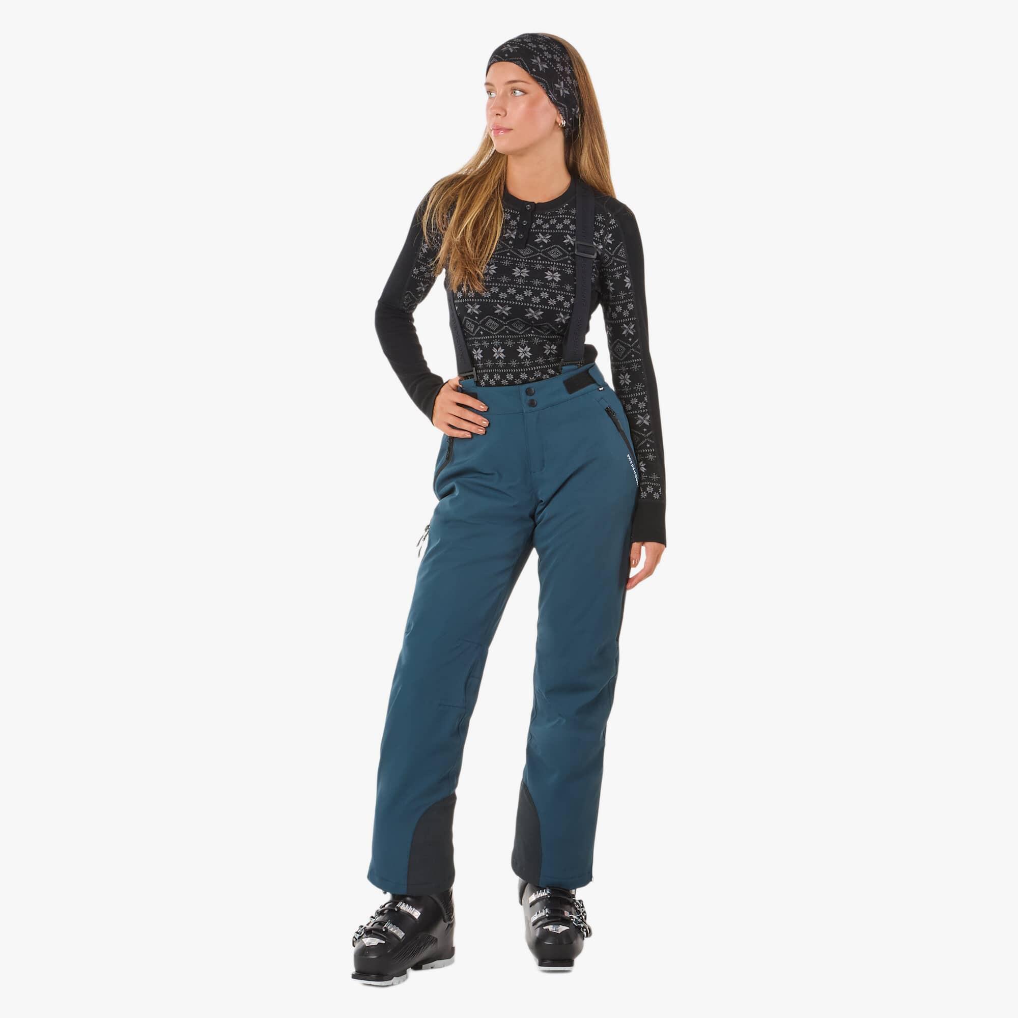 Swedemount - Pantalon De Ski Femme Ski Imperméable Coupe-vent Cervinia Ii - Pantalon De Ski - Noir|vert - Decathlon