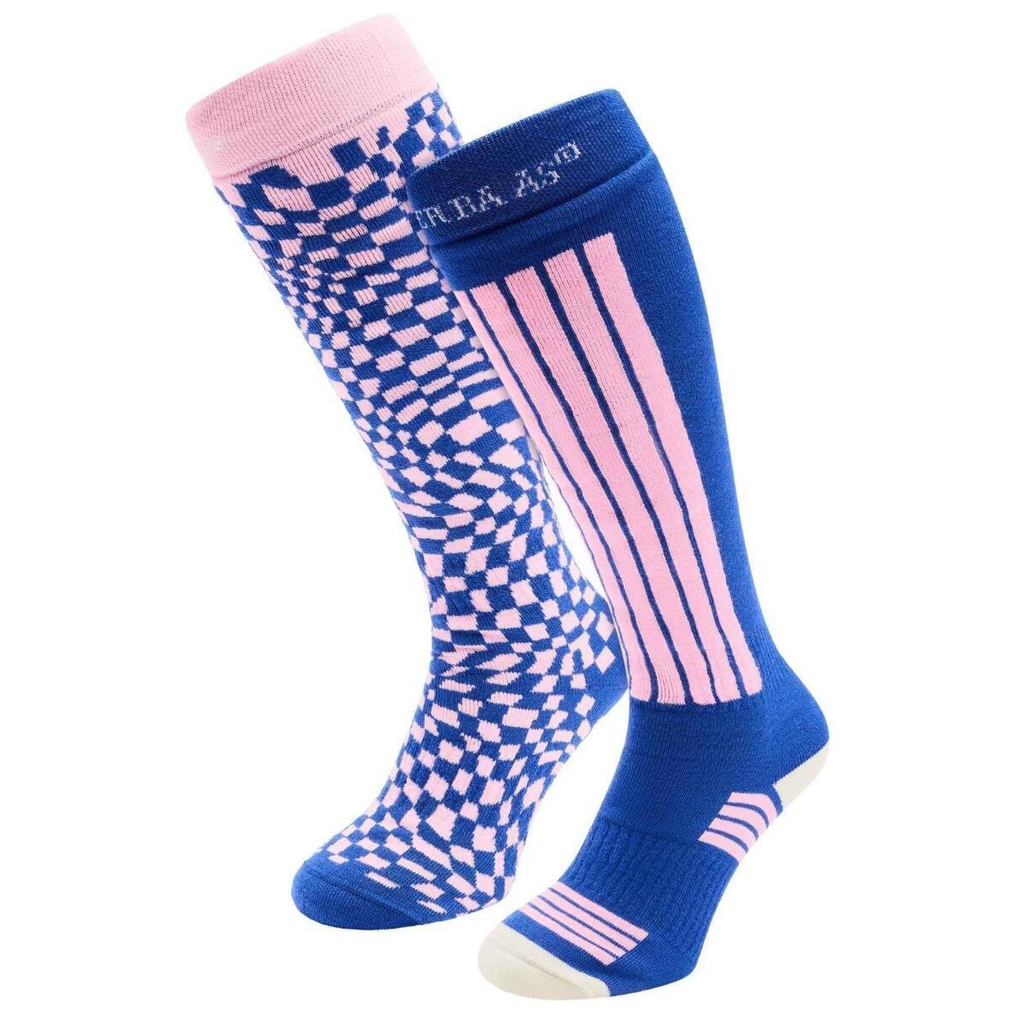 Poederbaas - Chaussettes De Ski - Femme - 2 Paires - Bleu Bille - Chaussettes - Bleu - Decathlon