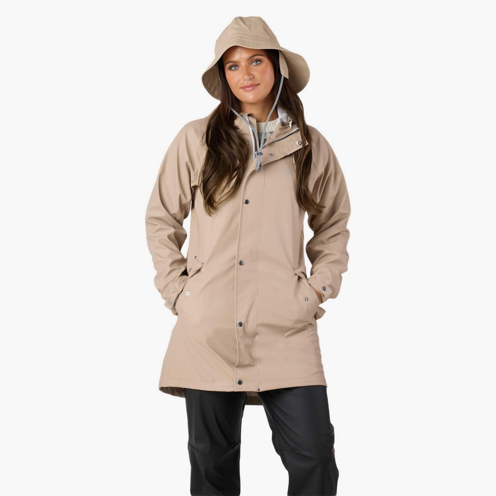 Swedemount - Veste De Randonnée Femme Imperméable Coupe-vent Väderöarna Coat - Coupe-pluie - Beige - Decathlon