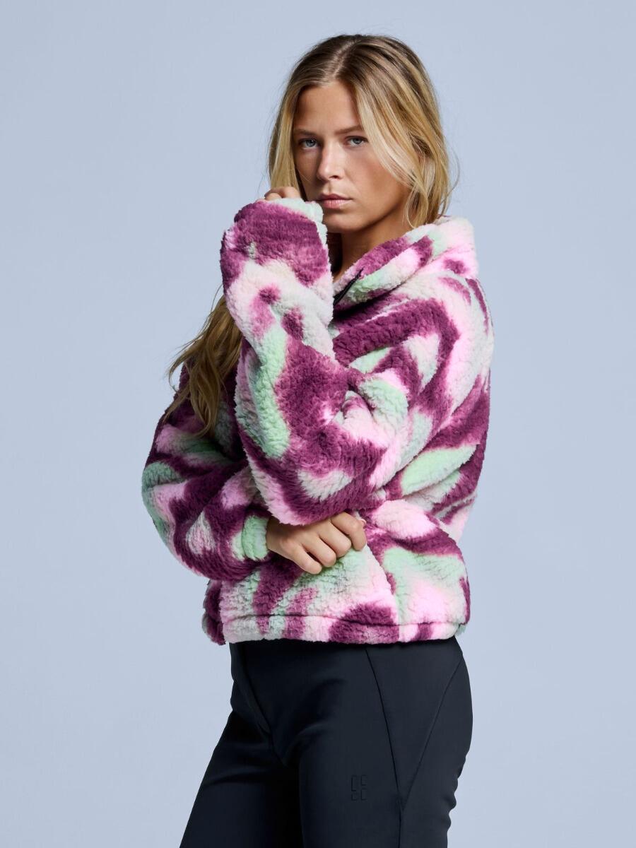 Veste duveteuse - Femme - Quatre saisons - Teddy - Tie Dye Rose Multi 5/7