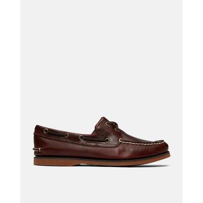 Scarpe da barca uomo 2-eye in pelle marrone