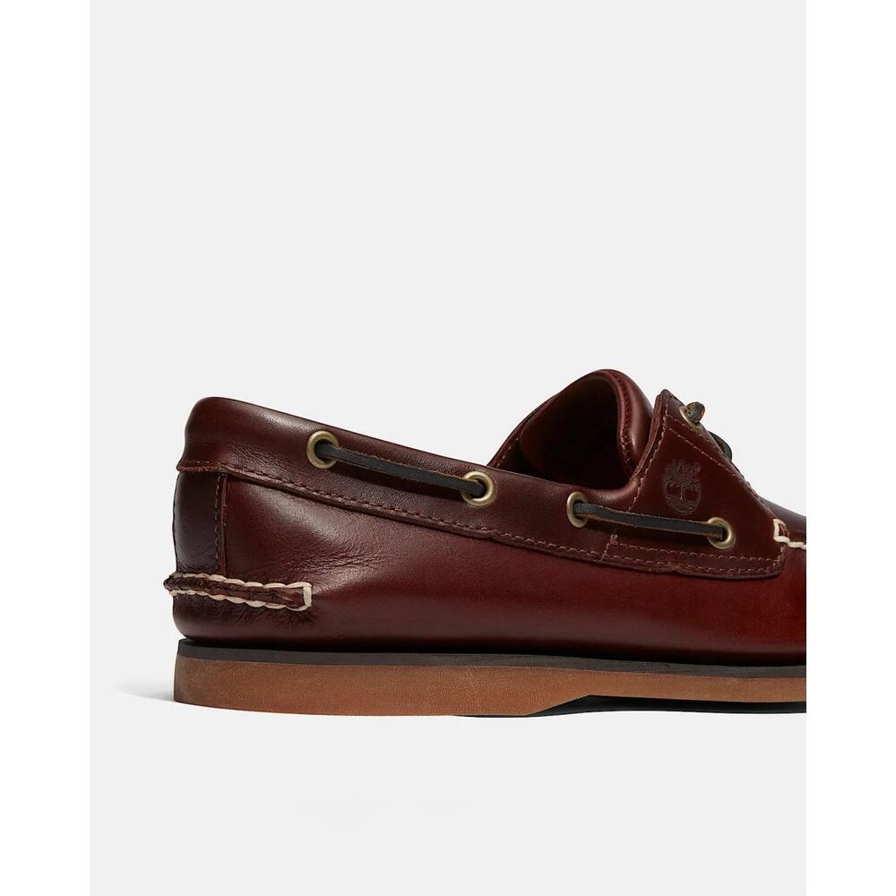 Scarpe da barca uomo 2-eye in pelle marrone 5/6