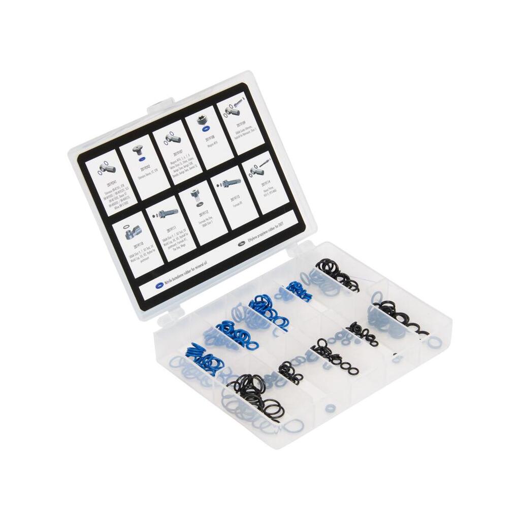 Elvedes 200-piece O-ring assortment for brake levers and calipers.