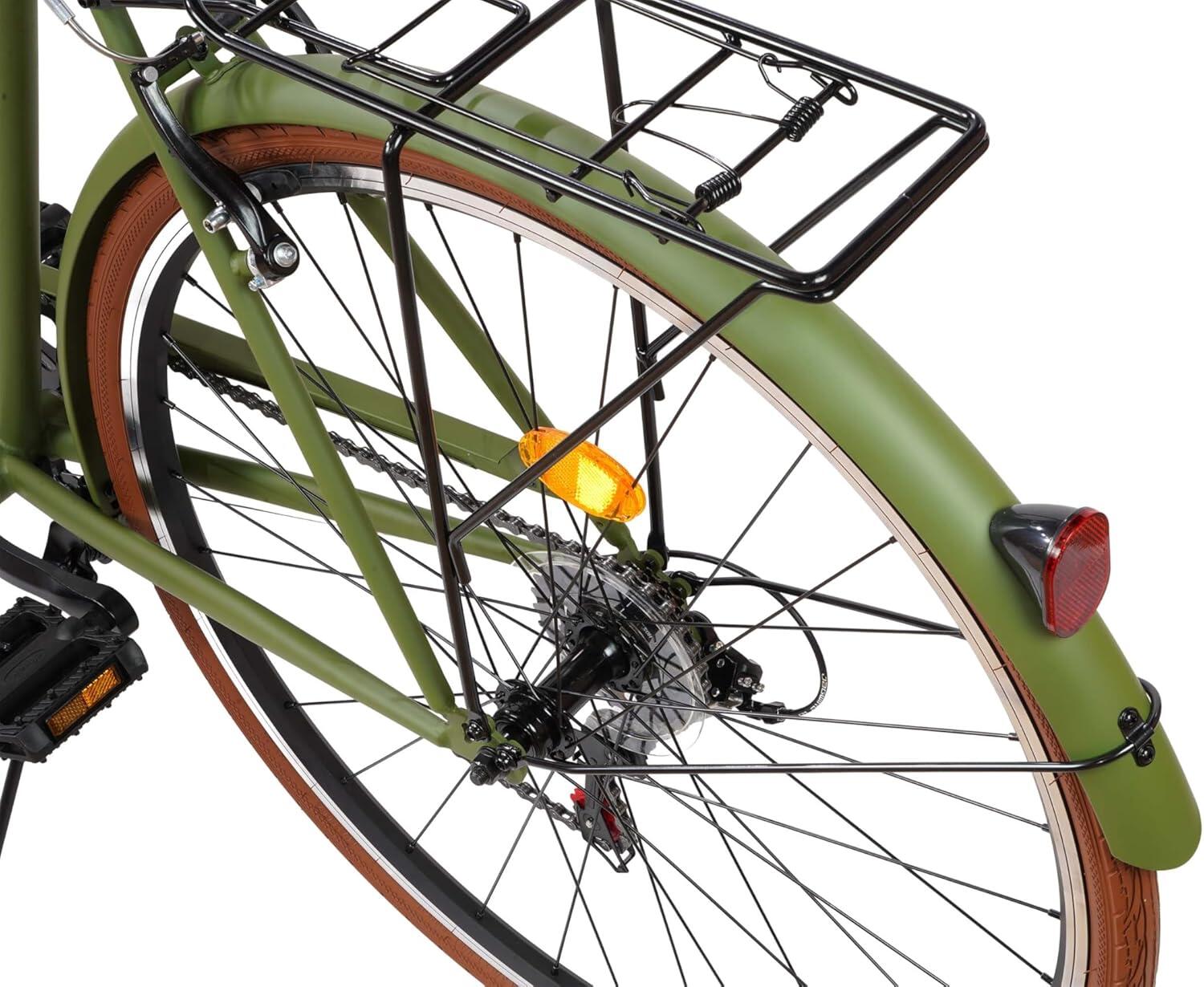 Southken 28” classica, 7V, cestino e sella comoda - Olive Deluxe 7/7