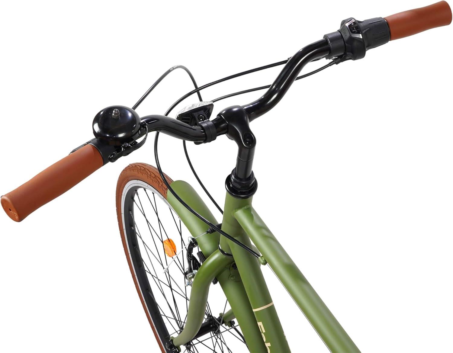Southken 28” classica, 7V, cestino e sella comoda - Olive Deluxe 4/7