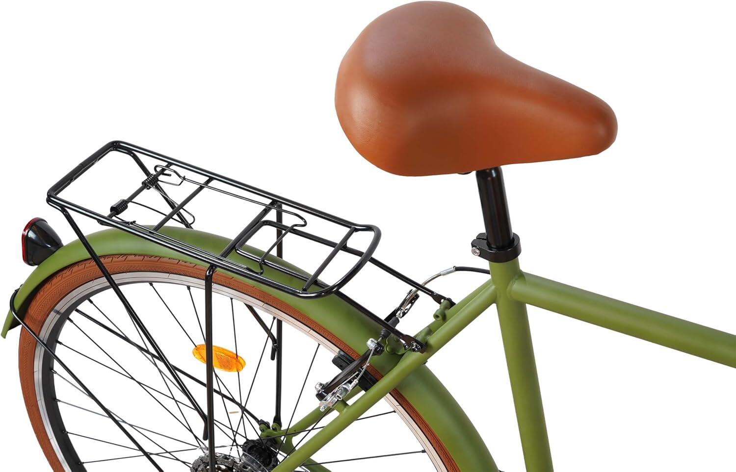 Southken 28” classica, 7V, cestino e sella comoda - Olive Deluxe 6/7