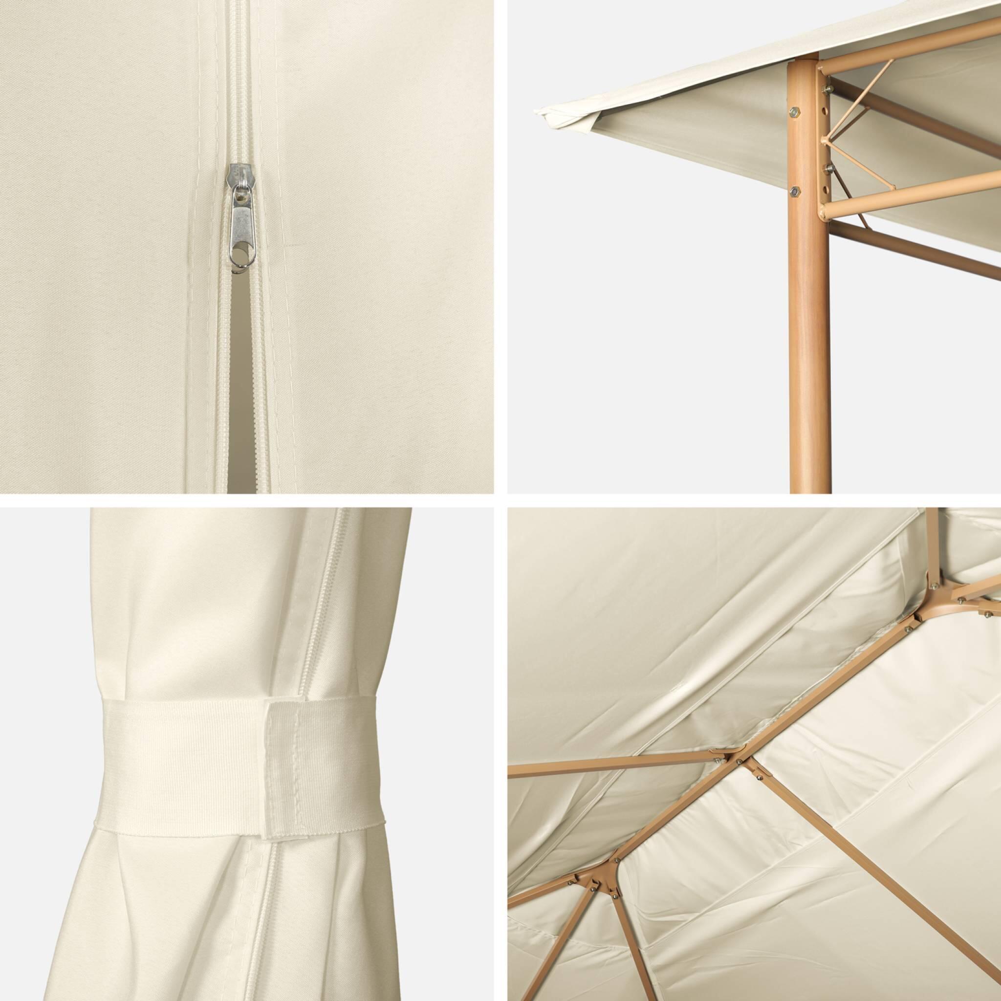 Gazebo de jardín 3x4m con cortinas , Crudo 5/5
