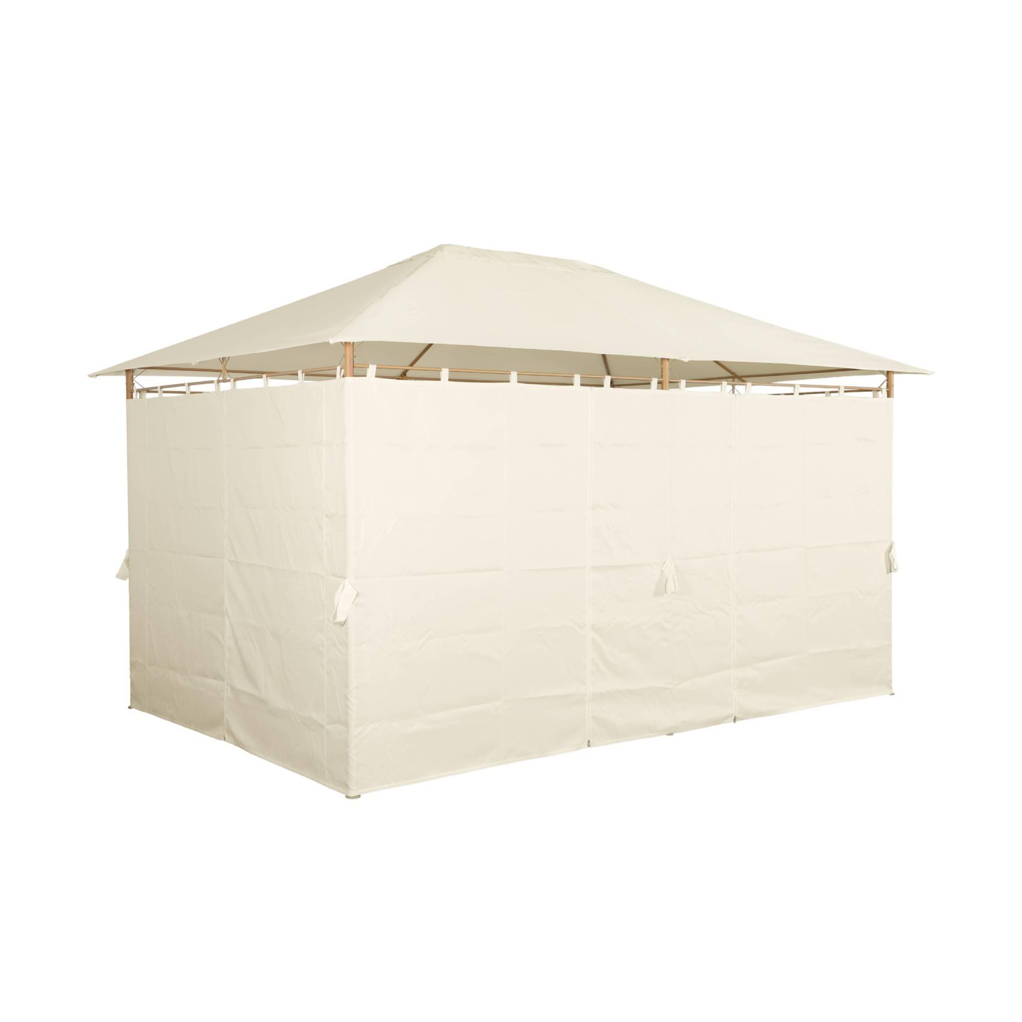 Gazebo de jardín 3x4m con cortinas , Crudo 4/5