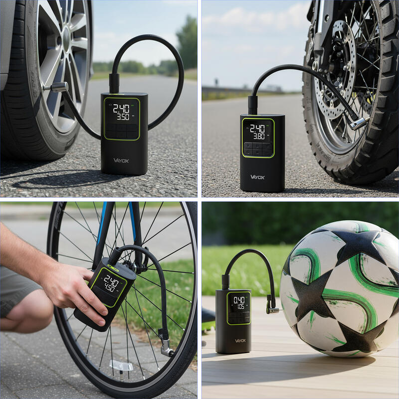 Pompă de bicicletă cu acumulator Vayox VA0409 4000mAh 10,3BAR compresor