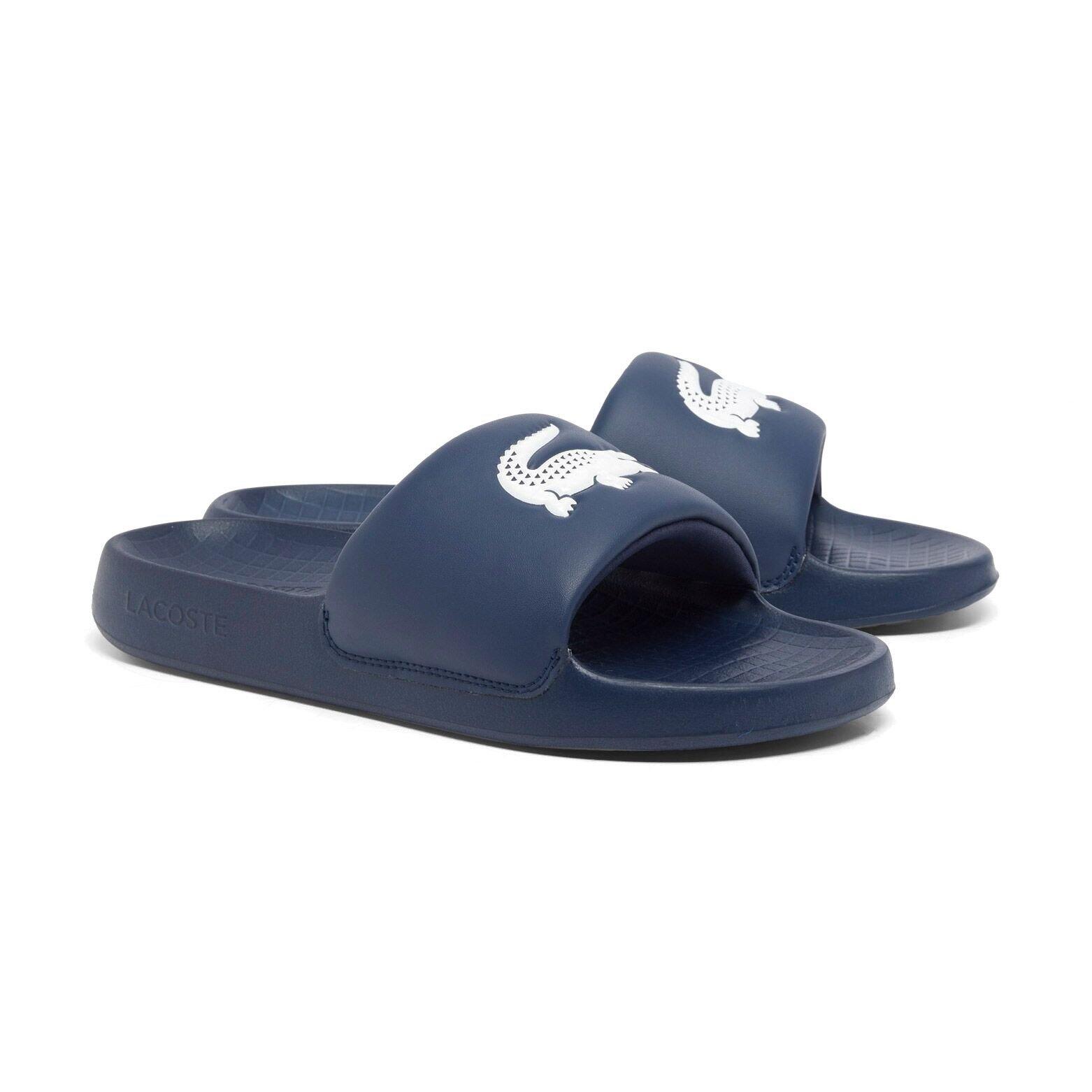 Lacoste - Tongs Lacoste Modèle 49cma0021 Pour Homme - Chaussons - Bleu|noir - Decathlon