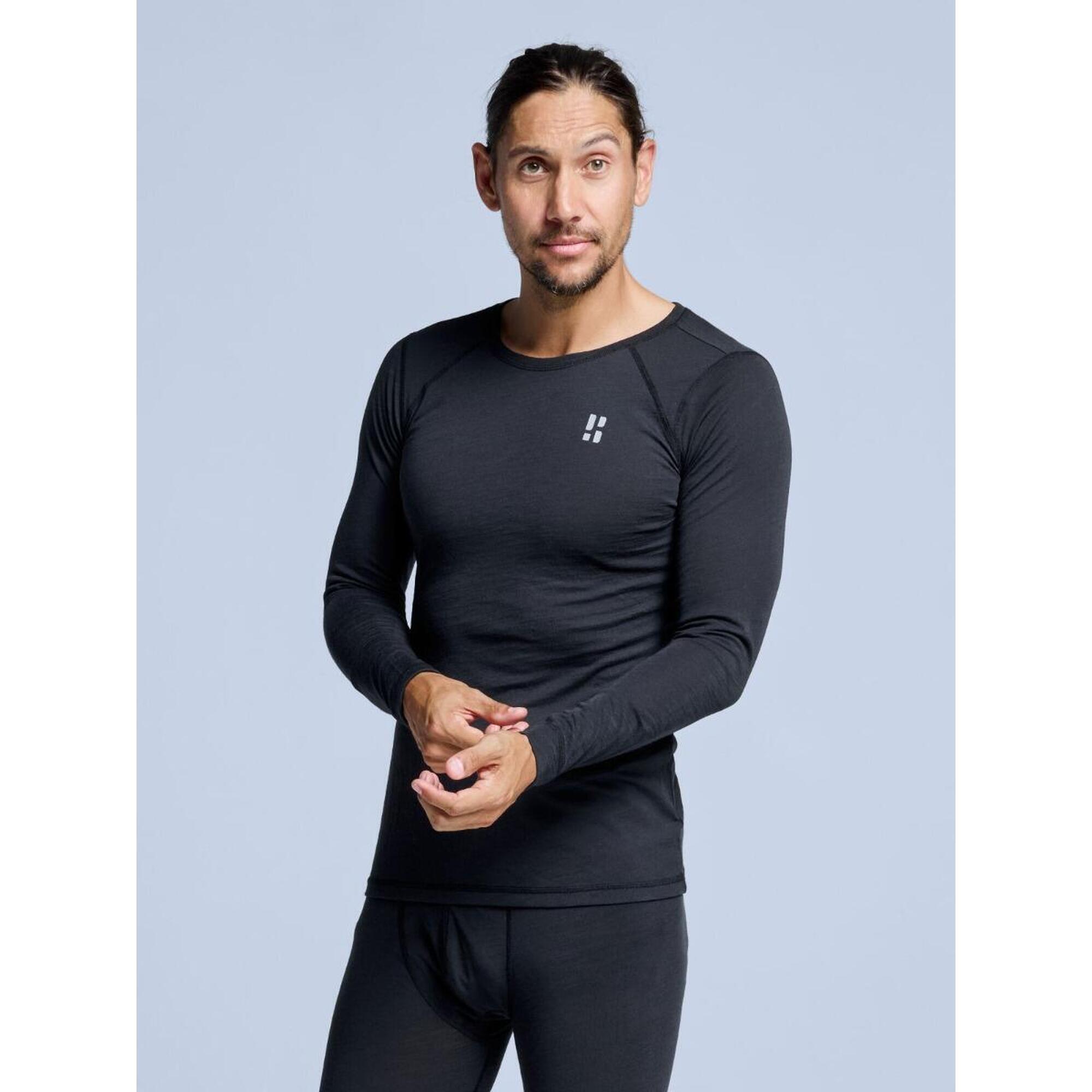 Poederbaas - T-shirt Thermique - Homme - Laine Mérinos - Noir - Sous Pull - Noir - Decathlon