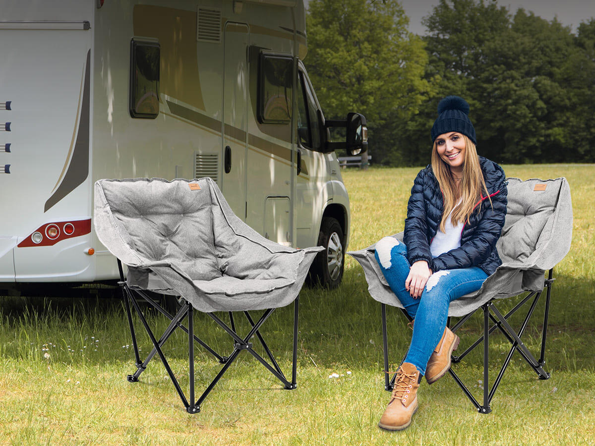 Chaise de camping XL Aukra - pliable - rembourrée - légère - sac de transport 2/7
