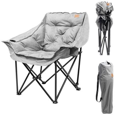 Campingstoel xl aukra - opvouwbaar - gewatteerd - lichtgewicht - draagtas