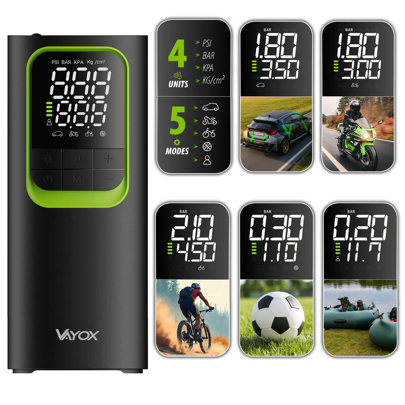 Pompă de bicicletă cu acumulator Vayox VA0410 8000mAh 10,3BAR powerbank