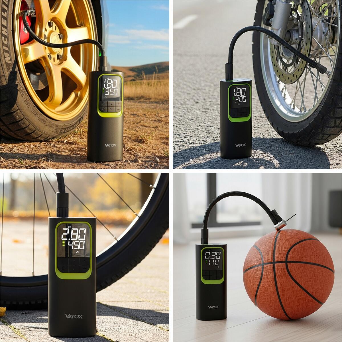 Bomba de bicicleta a bateria Vayox VA0410 8000mAh 10,3BAR powerbank compressor 2/7