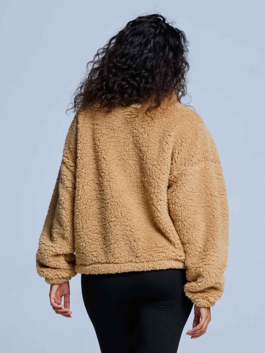 Veste duveteuse - Femme - Quatre saisons - Teddy - Sable chaud 3/6