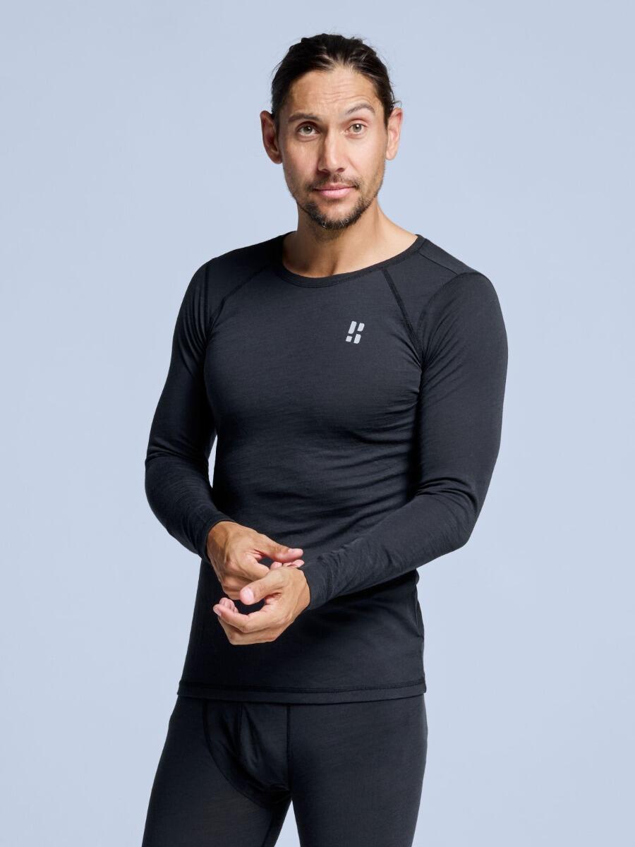 T-shirt thermique - Homme - Laine mérinos - Noir 1/6